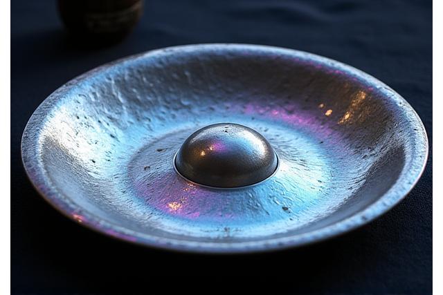 Metallische Handpan mit komplexen Klangfeldern